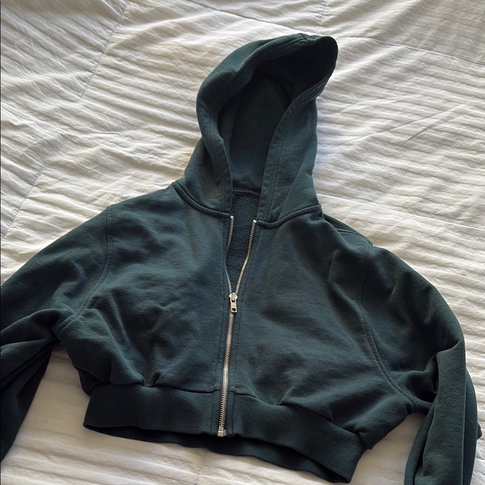 ALO Yoga Green Cropped Hoodie